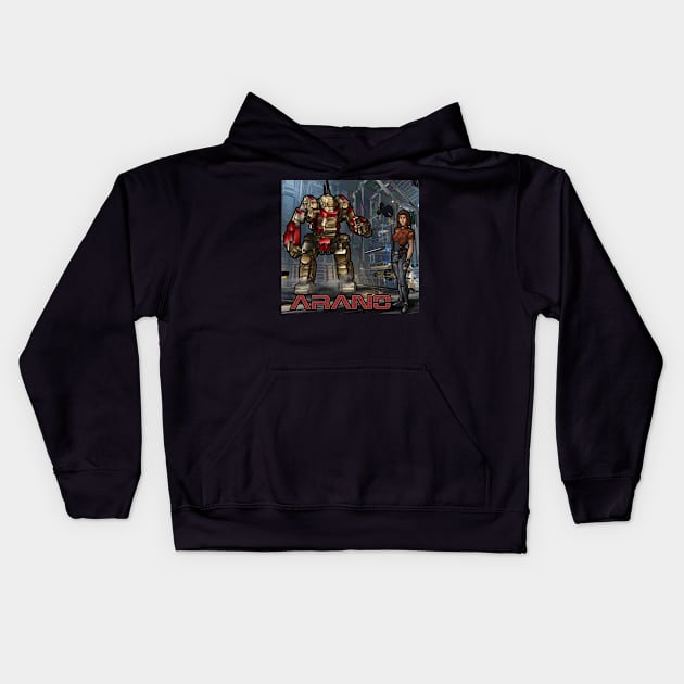 Kamea Arano and her KTO-19 Kintaro Battlemech Kids Hoodie by Oswald's Oddities